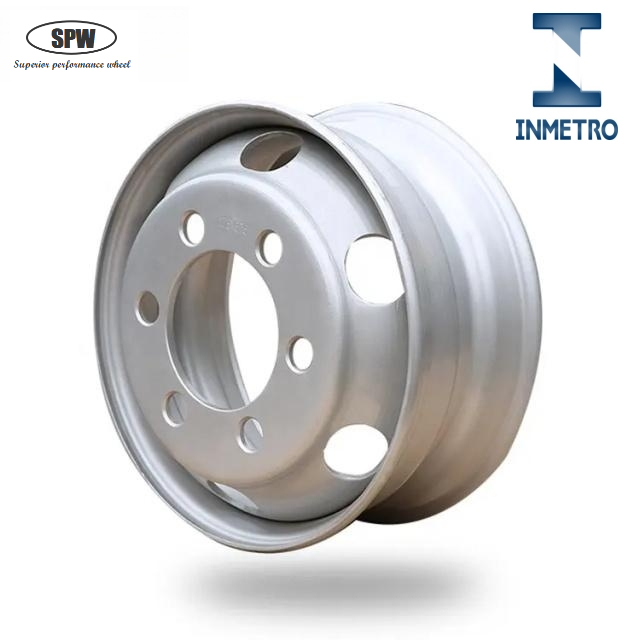 Tubeless steel truck wheel with rim size 17.5*6.0 17.5*6.75, Brazil INMETRO available
