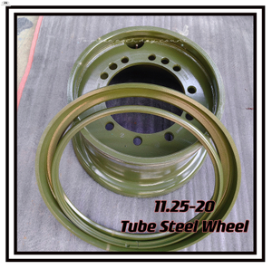 Tube steel wheel with rim size 11.25-20