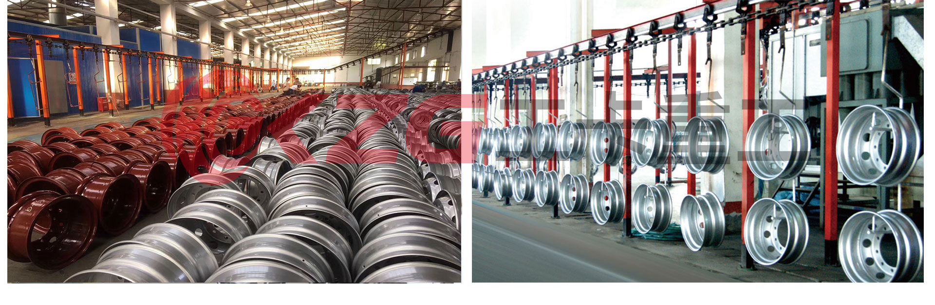Steel rim finished product display