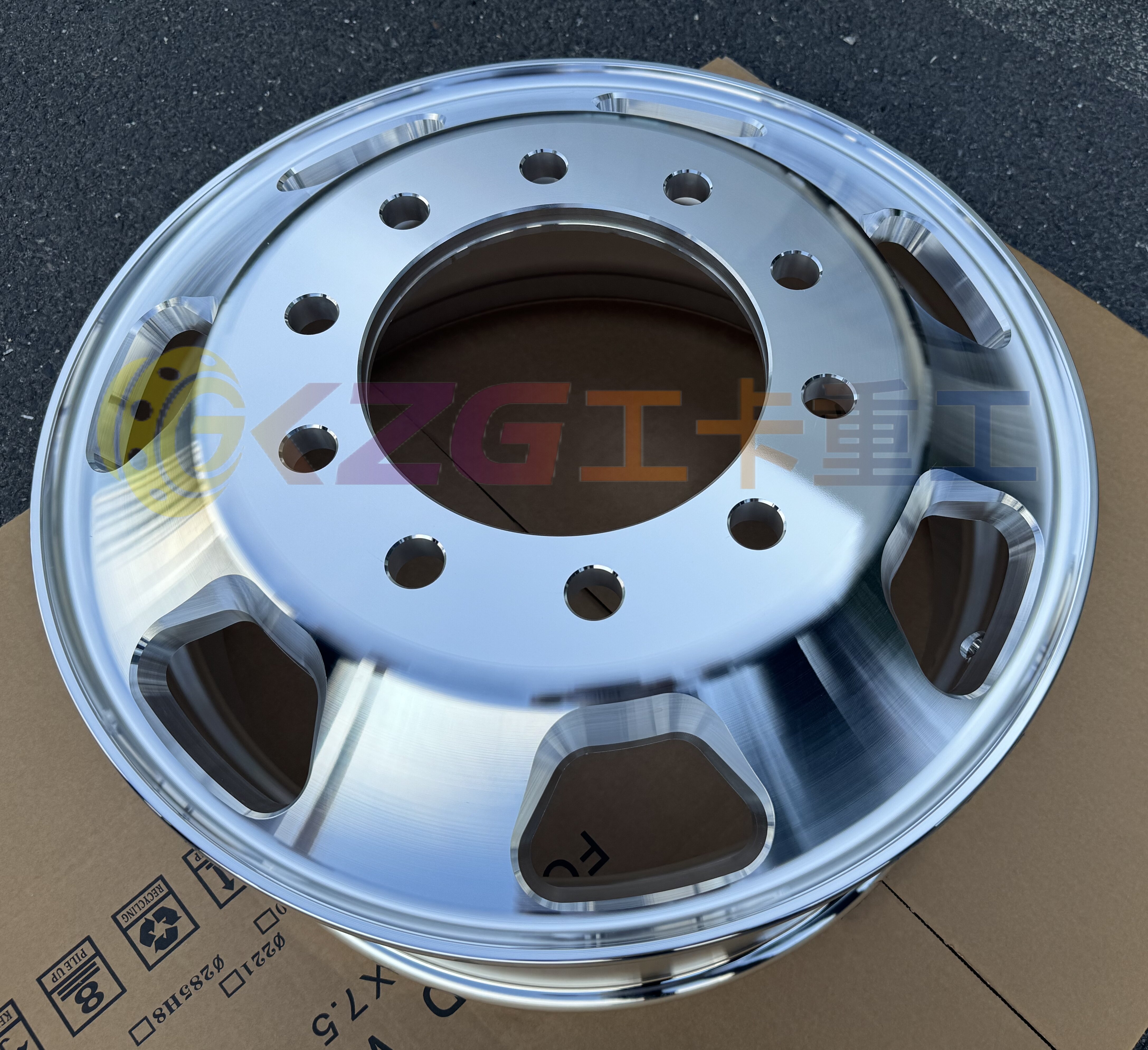 19.5x7.5 machined forged aluminum wheel rim